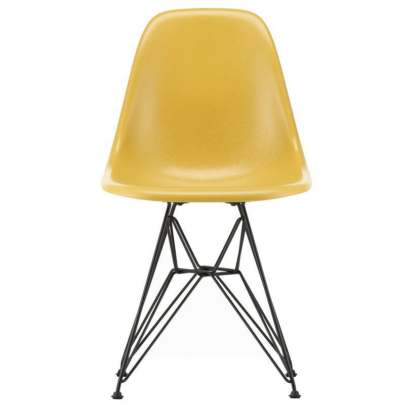 Vitra Eames DSR Fiberglass chair, light ochre - basic dark | One52 Furniture