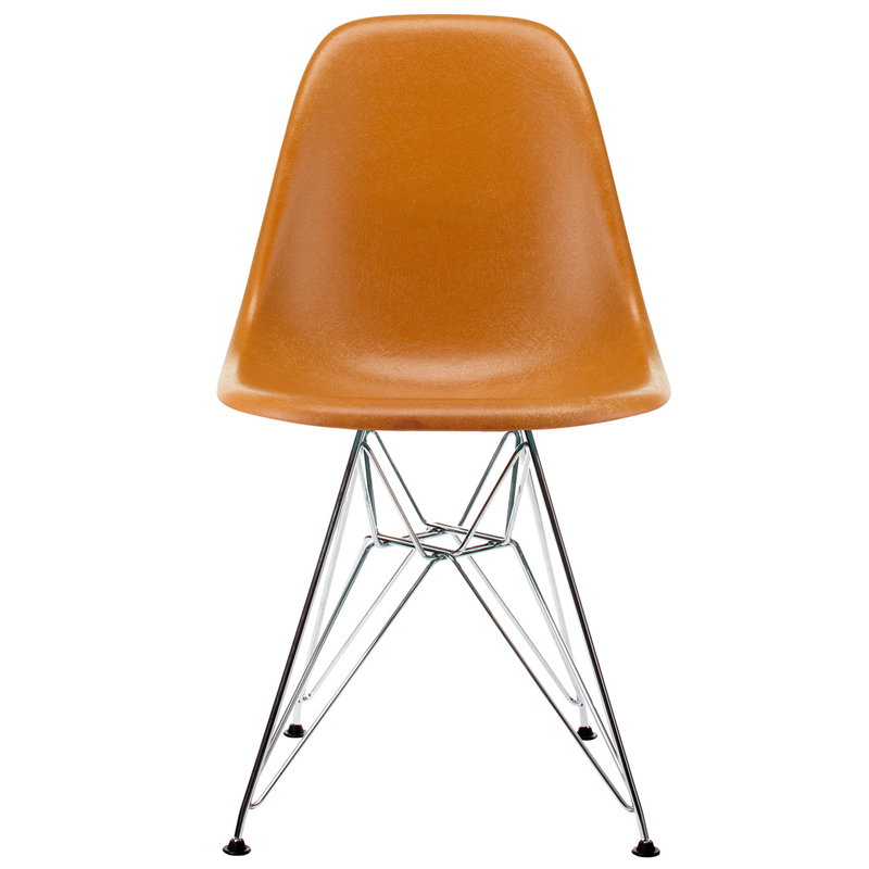 Vitra Eames DSR Fiberglass chair, dark ochre - chrome | One52 Furniture