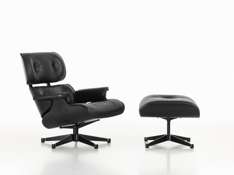 Vitra Eames Lounge Ottoman, black ash - black leather | One52 Furniture