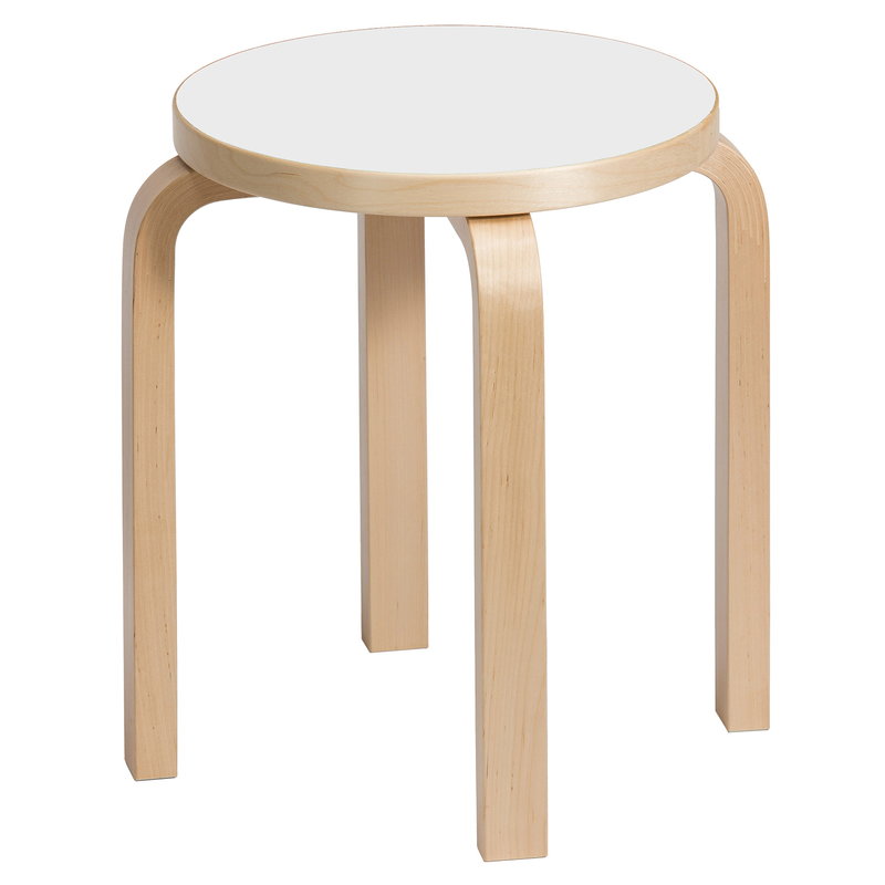 Artek|Chairs, Stools|Aalto stool E60, white laminate