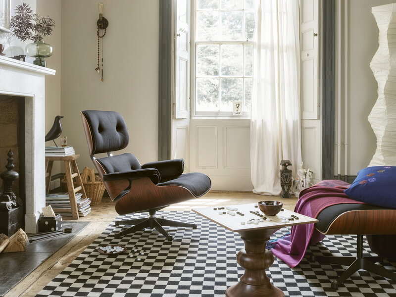 Vitra Eames Lounge Ottoman, walnut - black leather | One52 Furniture