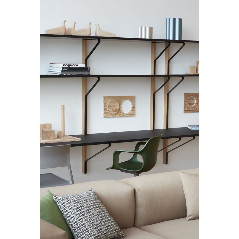 Artek|Shelves, Wall shelves|Kaari wall shelf with desk REB 010, black - oak