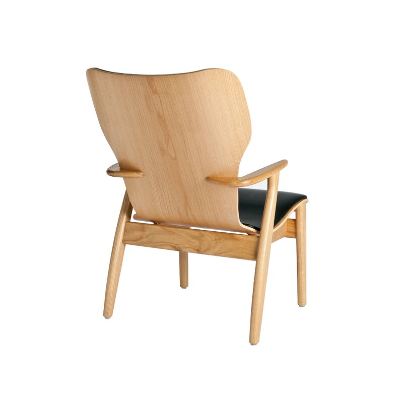 Artek|Armchairs & lounge chairs, Chairs|Domus lounge chair, lacquered oak - black leather