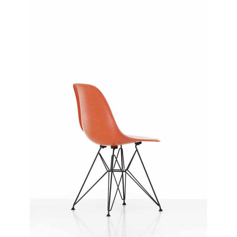 Vitra Eames DSR Fiberglass Chair, red orange - black | One52 Furniture