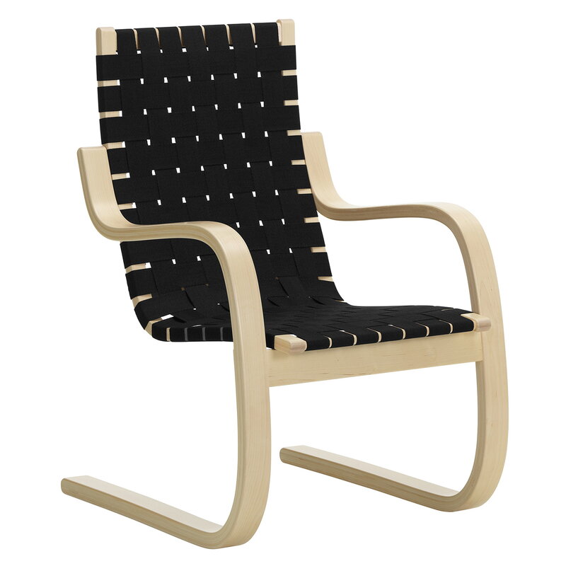 Artek|Armchairs & lounge chairs, Chairs|Aalto armchair 406, birch - black webbing