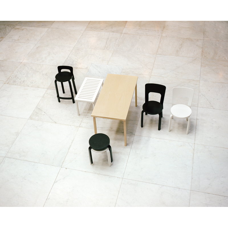 Artek|Chairs, Stools|Aalto stool 60, lacquered black