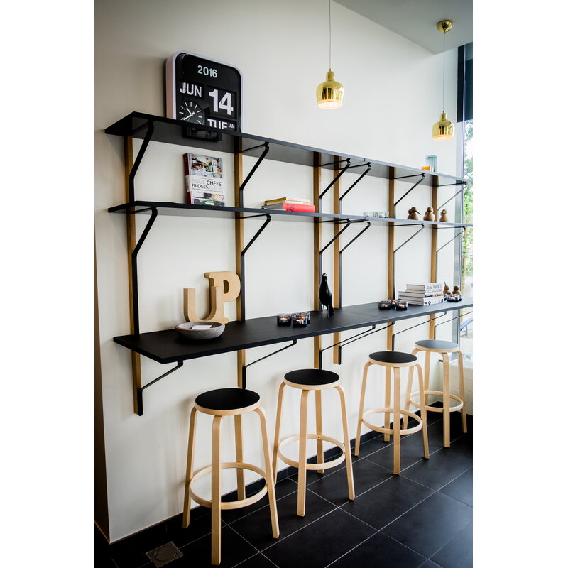 Artek|Shelves, Wall shelves|Kaari wall shelf with desk REB 010, black - oak
