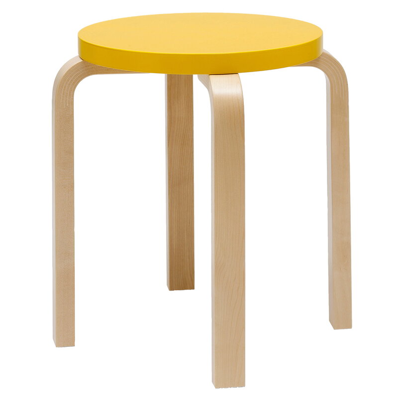 Artek|Chairs, Stools|Aalto stool E60, yellow - birch
