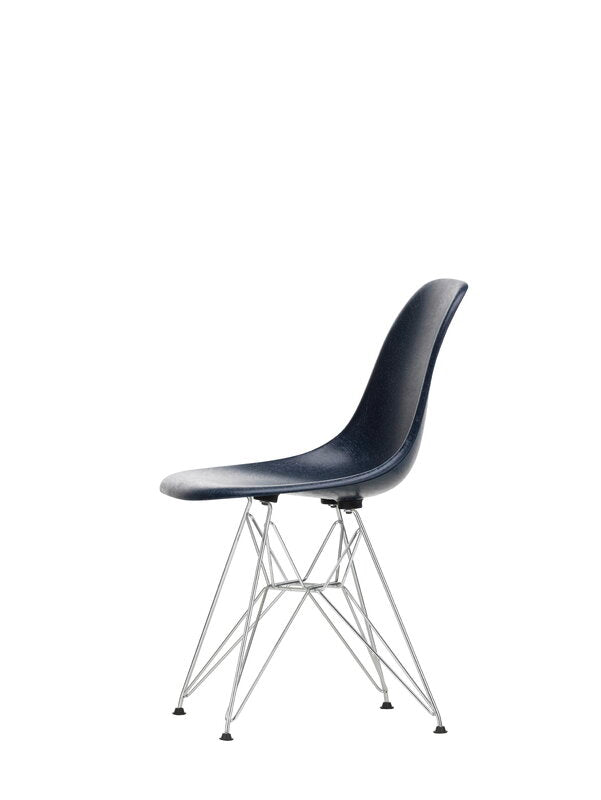 Vitra Eames DSR Fiberglass Chair, navy blue - chrome | One52 Furniture
