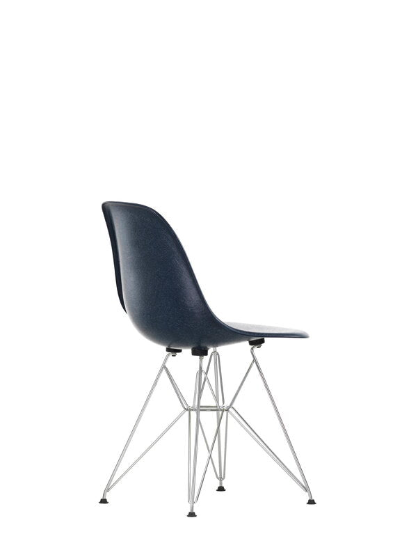Vitra Eames DSR Fiberglass Chair, navy blue - chrome | One52 Furniture