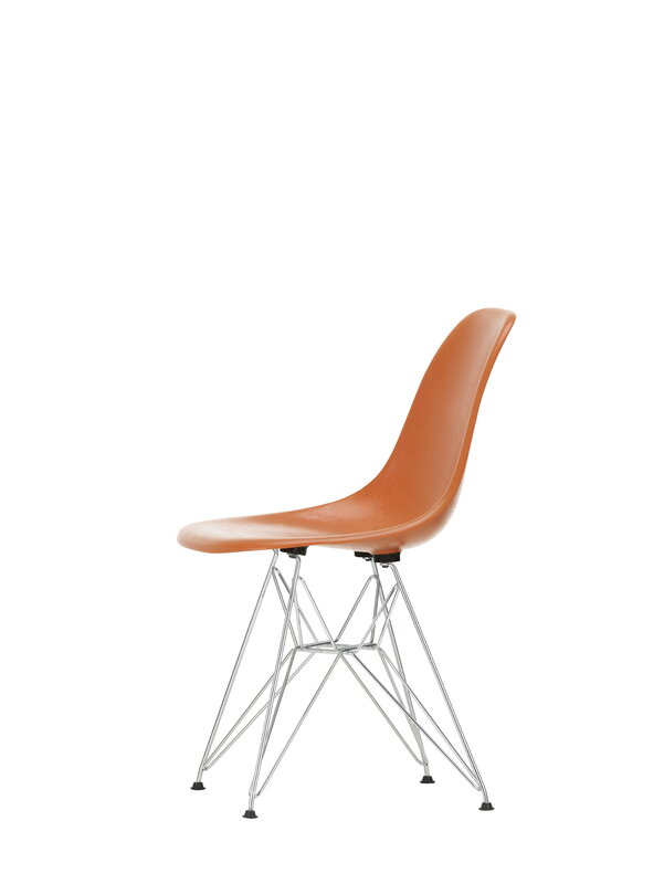 Vitra Eames DSR Fiberglass Chair, red orange - chrome | One52 Furniture