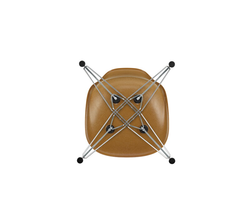 Vitra Eames DSR Fiberglass chair, dark ochre - chrome | One52 Furniture