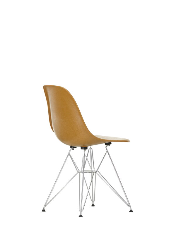 Vitra Eames DSR Fiberglass chair, dark ochre - chrome | One52 Furniture