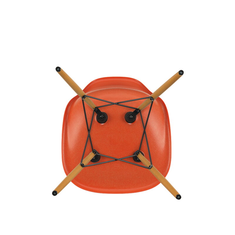 Vitra Eames DSW Fiberglass Chair, red orange - maple | One52 Furniture
