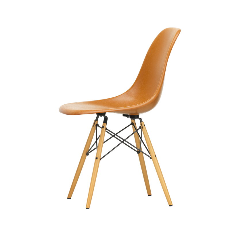 Vitra Eames DSW Fiberglass chair, dark ochre - maple | One52 Furniture