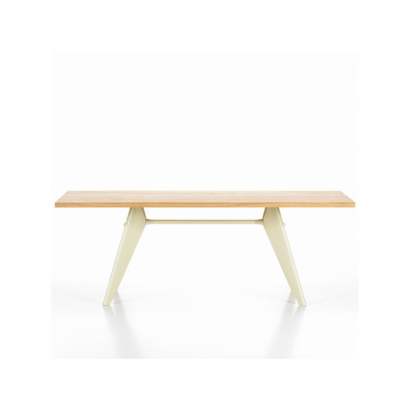 Vitra EM Table 240 x 90 cm, natural oak - Prouvé Blanc Colombe | One52 Furniture