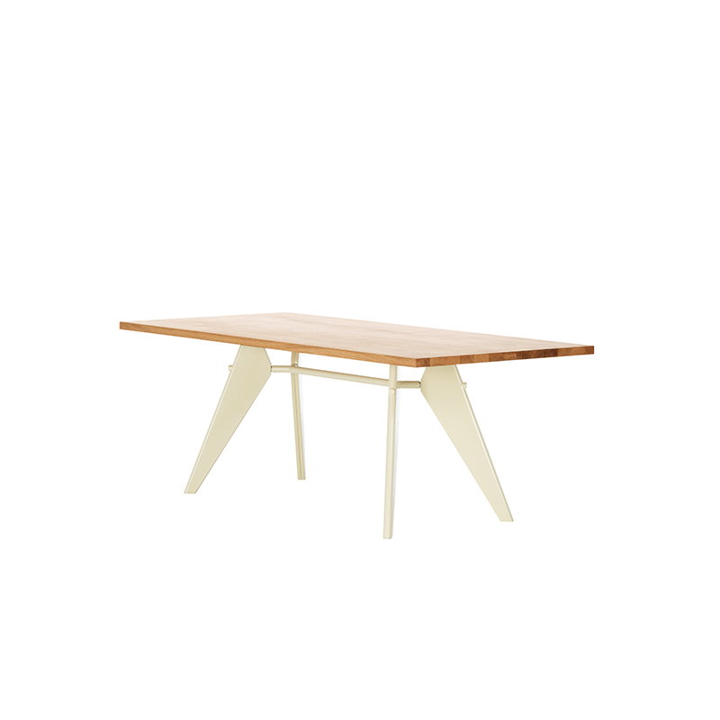 Vitra EM Table 200 x 90 cm, natural oak - Prouvé Blanc Colombe | One52 Furniture