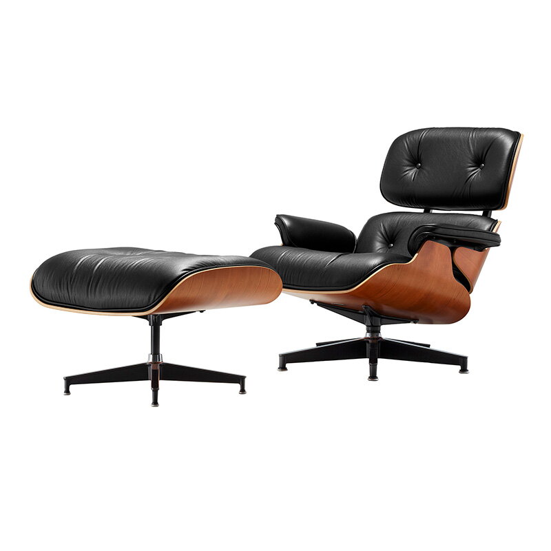 Vitra Eames Lounge Chair&Ottoman, classic size, Amer. cherry - black | One52 Furniture