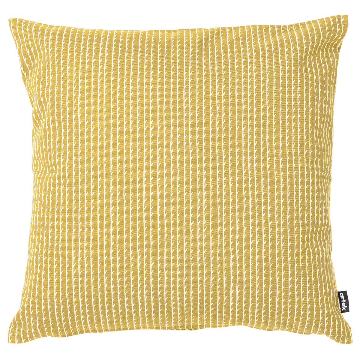 Rivi cushion cover, 50 x 50 cm, canvas, mustard - white