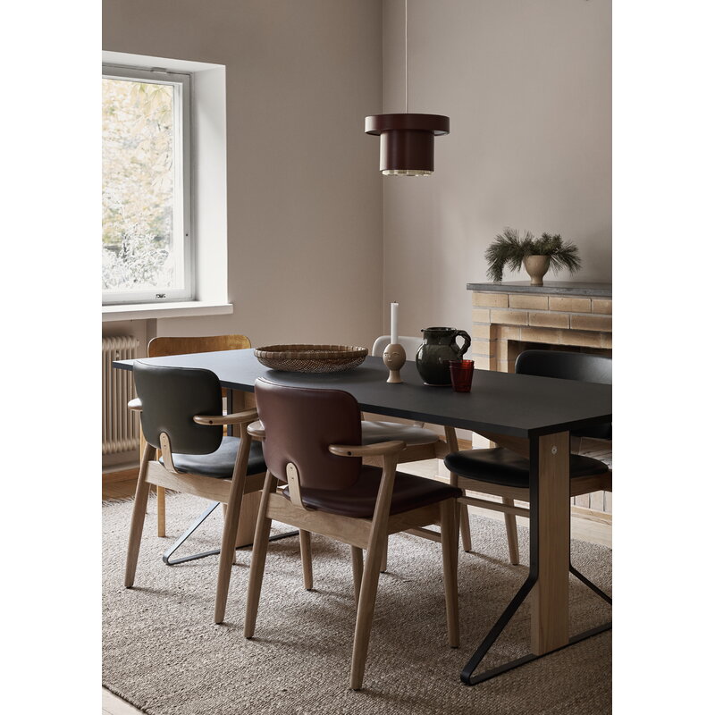 Artek|Chairs, Dining chairs|Domus chair, lacquered oak - black leather