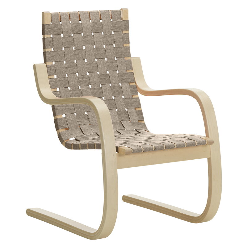 Artek|Armchairs & lounge chairs, Chairs|Aalto armchair 406, birch - natural/black webbing