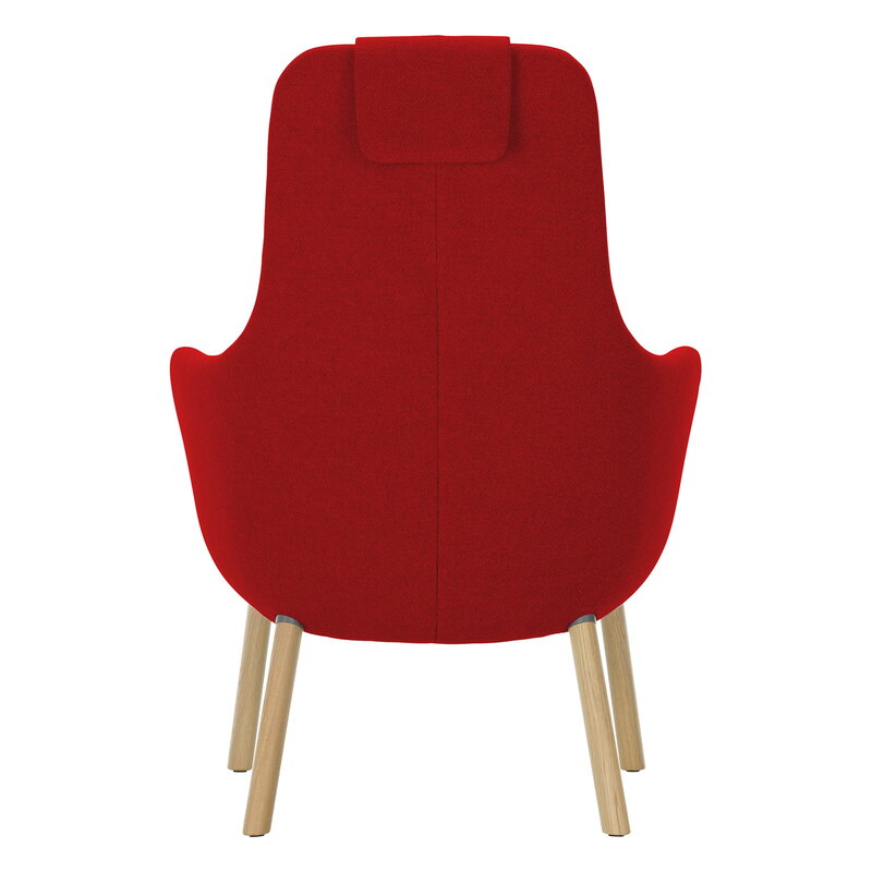 Vitra HAL lounge chair w/ loose cushion, Credo 16 red chilli - oak | One52 Furniture