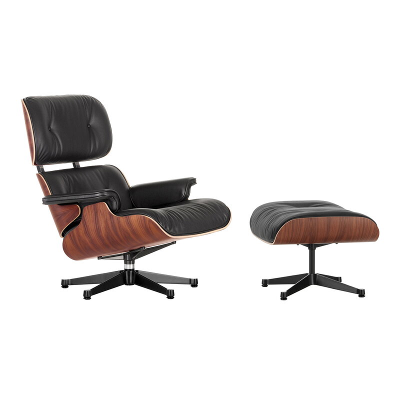 Vitra Eames Lounge Chair&Ottoman, new size, palisander - black | One52 Furniture