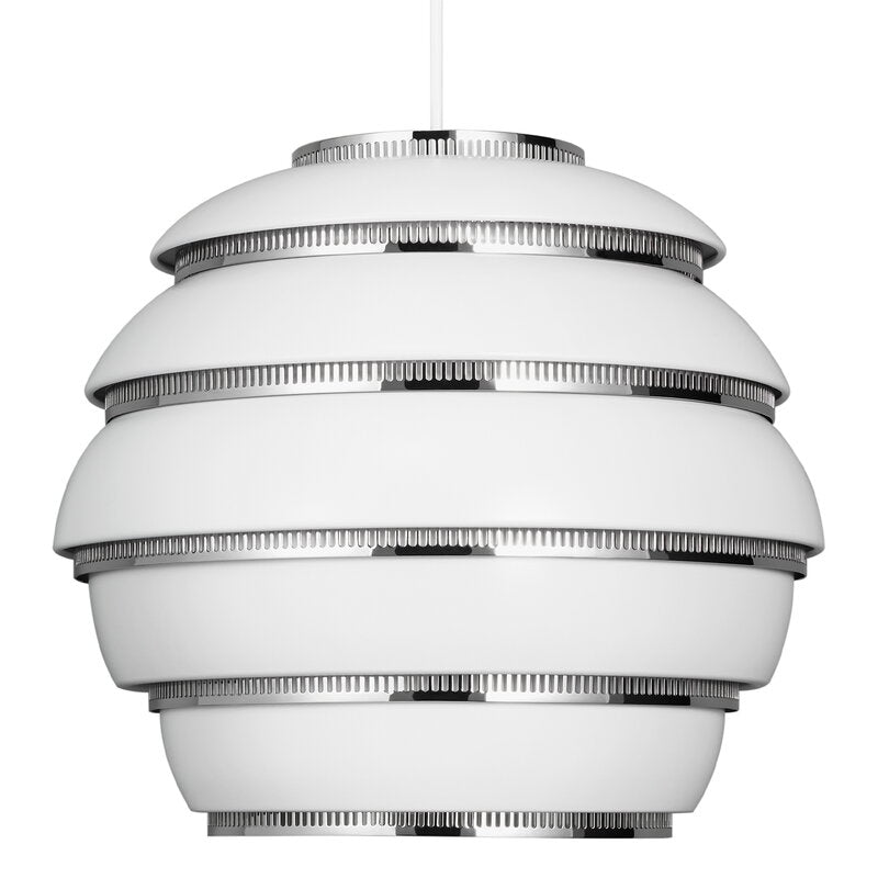 Artek|Ceiling lamps, Pendant lamps|Aalto pendant A331 "Beehive", white - chrome