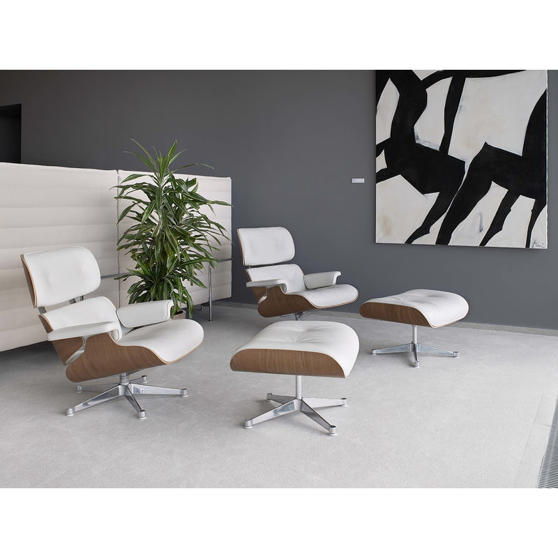 Vitra Eames Lounge Chair, new size, white walnut - white leather | One52 Furniture