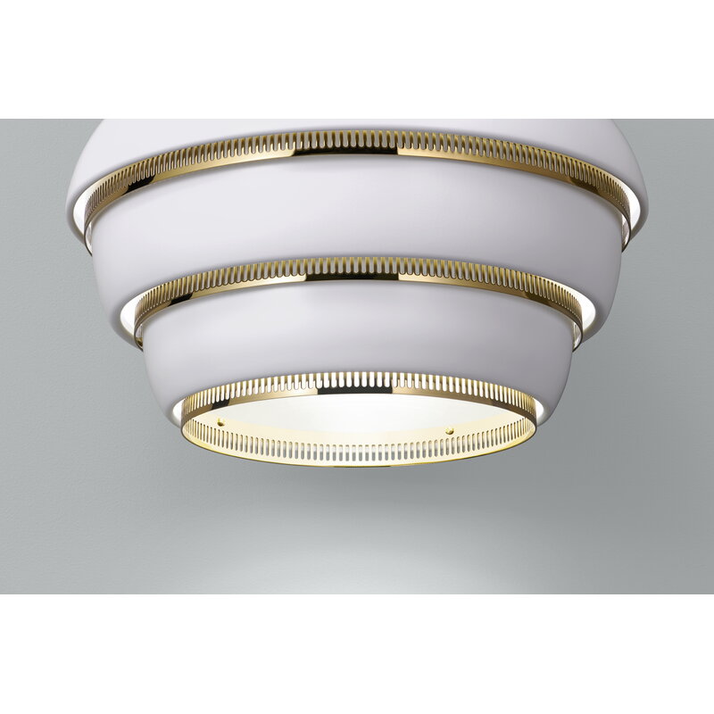 Artek|Ceiling lamps, Pendant lamps|Aalto pendant A331 "Beehive", white - brass