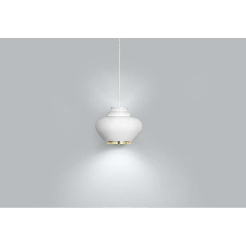 Artek|Ceiling lamps, Pendant lamps|Aalto pendant lamp A333, white - brass