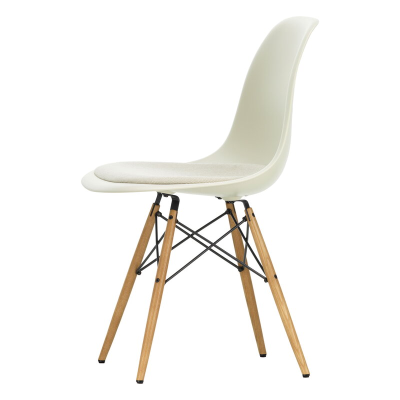 Vitra Eames DSW chair, pebble - maple - warm grey/ivory cushion | One52 Furniture