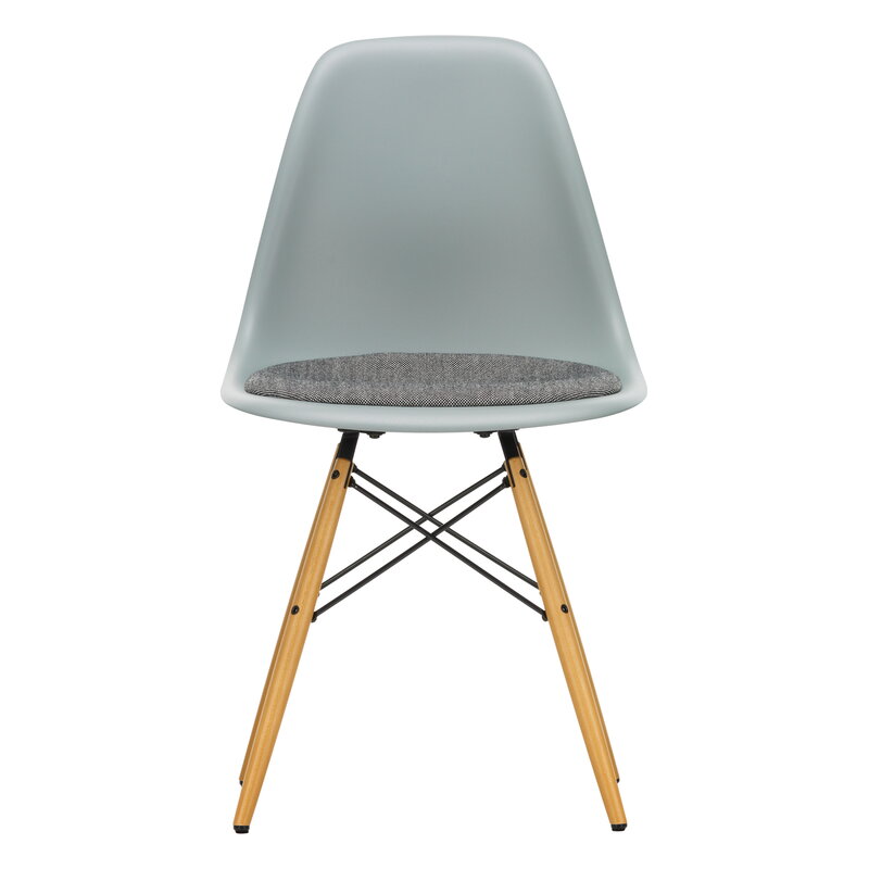 Vitra Eames DSW chair, light grey - maple - nero/ivory cushion | One52 Furniture