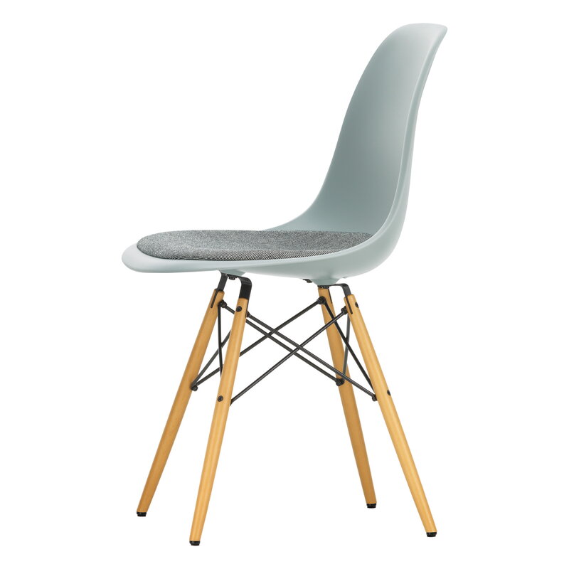 Vitra Eames DSW chair, light grey - maple - nero/ivory cushion | One52 Furniture