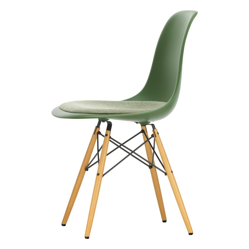 Vitra Eames DSW chair, forest - maple - ivory/forest cushion | One52 Furniture