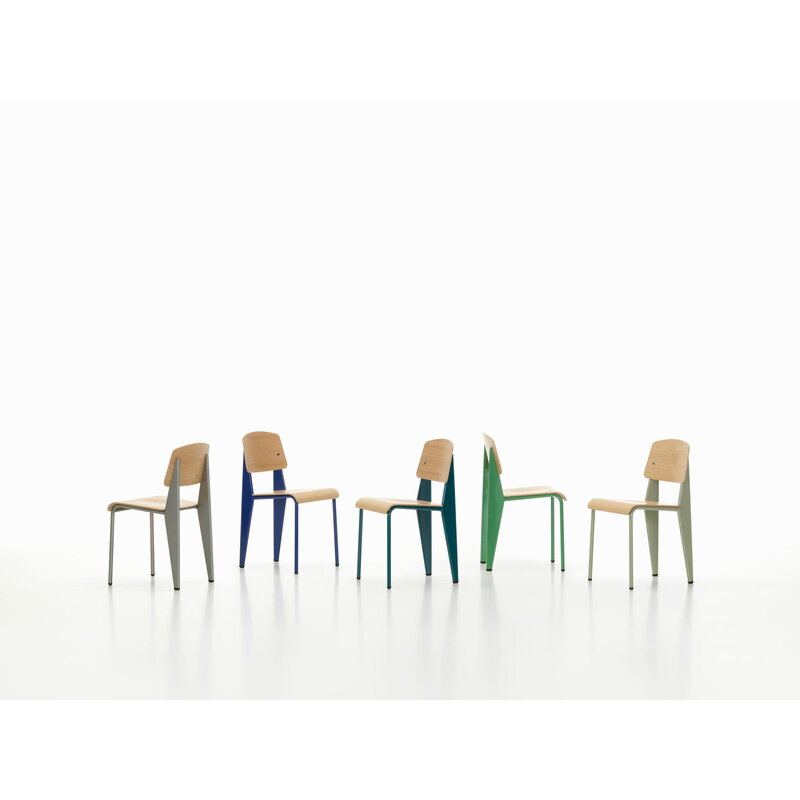 Vitra Standard chair, Prouvé Bleu Marcoule - oak | One52 Furniture