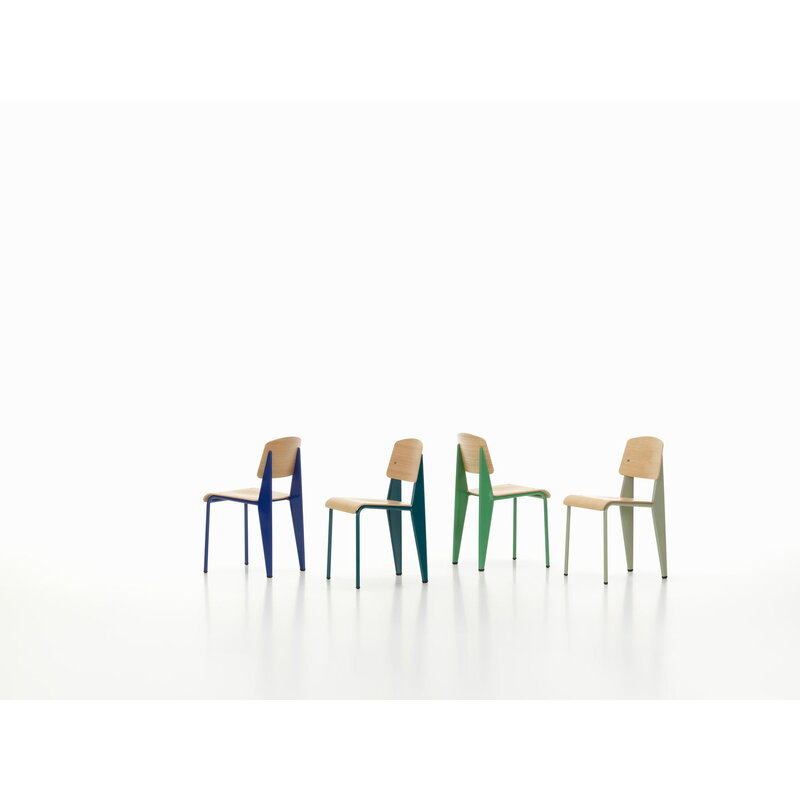 Vitra Standard chair, Prouvé Bleu Marcoule - oak | One52 Furniture
