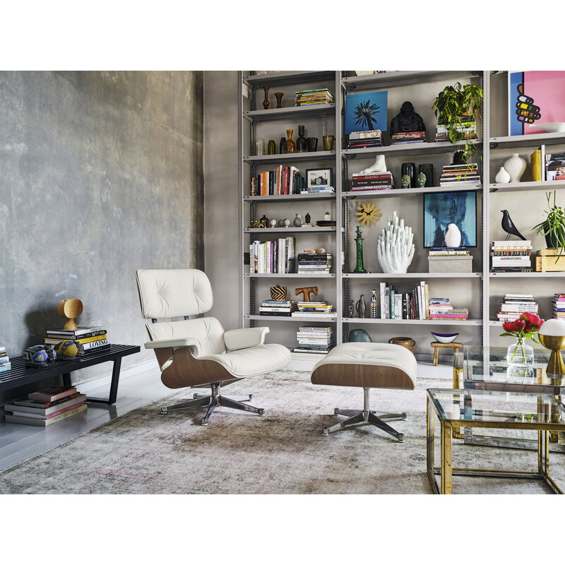 Vitra Eames Lounge Chair&Ottoman, new size, white walnut - white | One52 Furniture