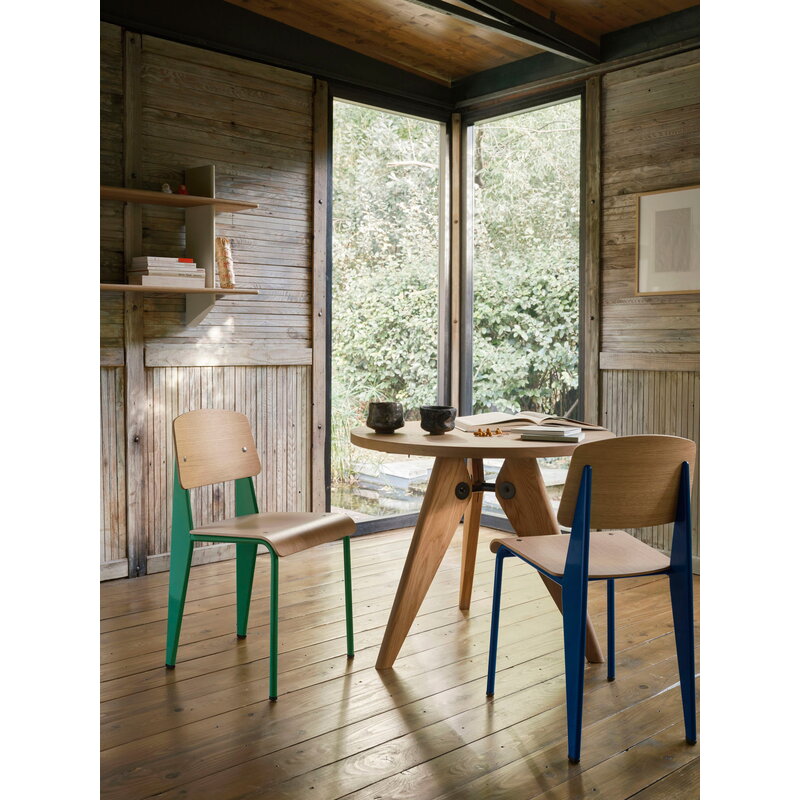 Vitra Standard chair, Prouvé Bleu Marcoule - oak | One52 Furniture