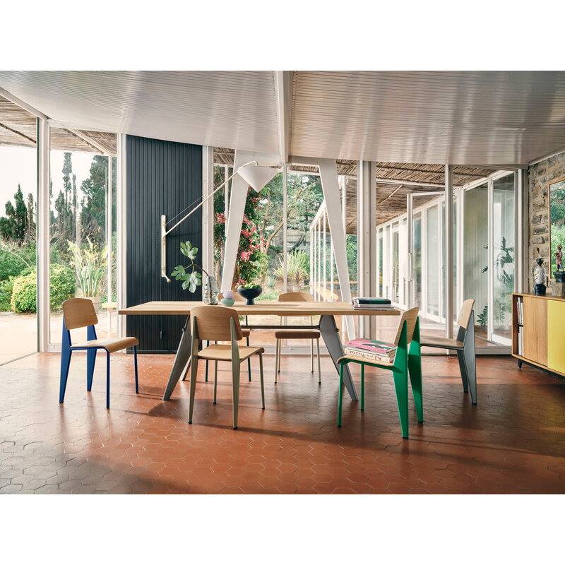Vitra Standard chair, Prouvé Bleu Marcoule - oak | One52 Furniture