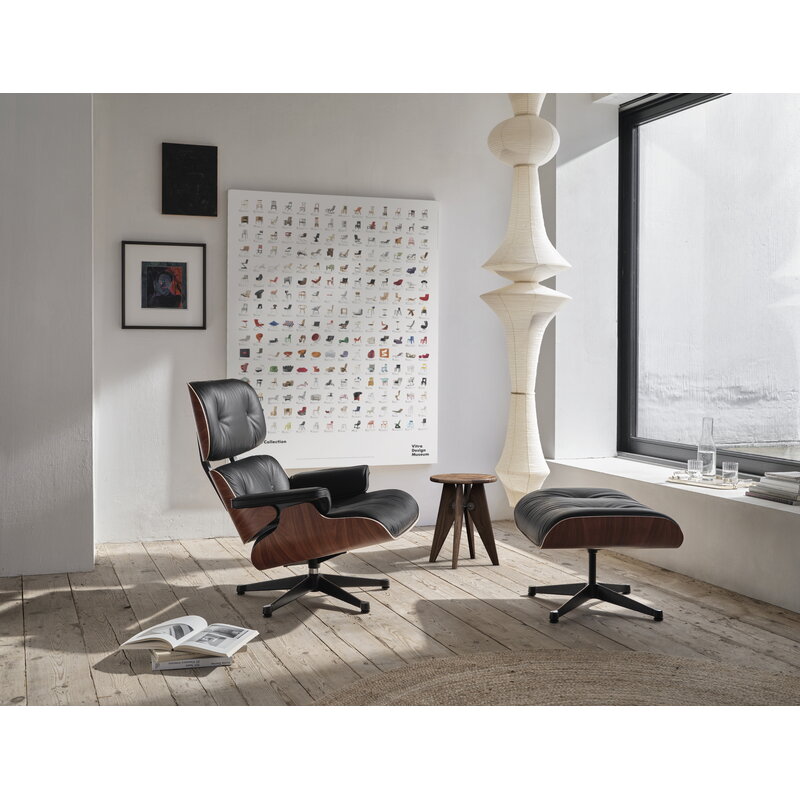 Vitra Eames Lounge Chair&Ottoman, new size, palisander - black | One52 Furniture