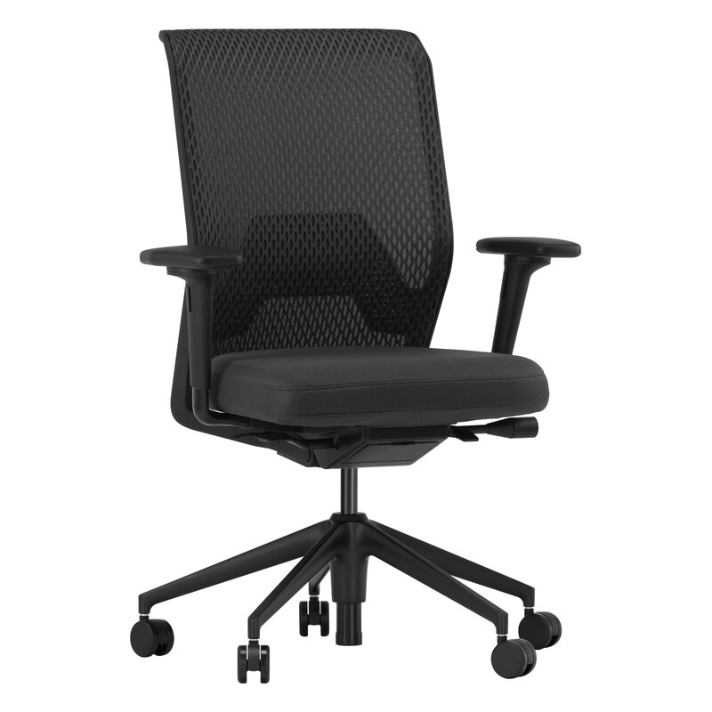 Vitra ID Mesh task chair with 2D armrests, black | One52 Furniture