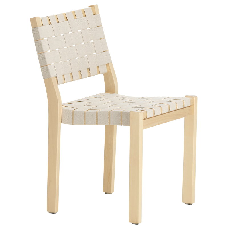 Artek|Chairs, Dining chairs|Aalto chair 611, birch - natural/white webbing