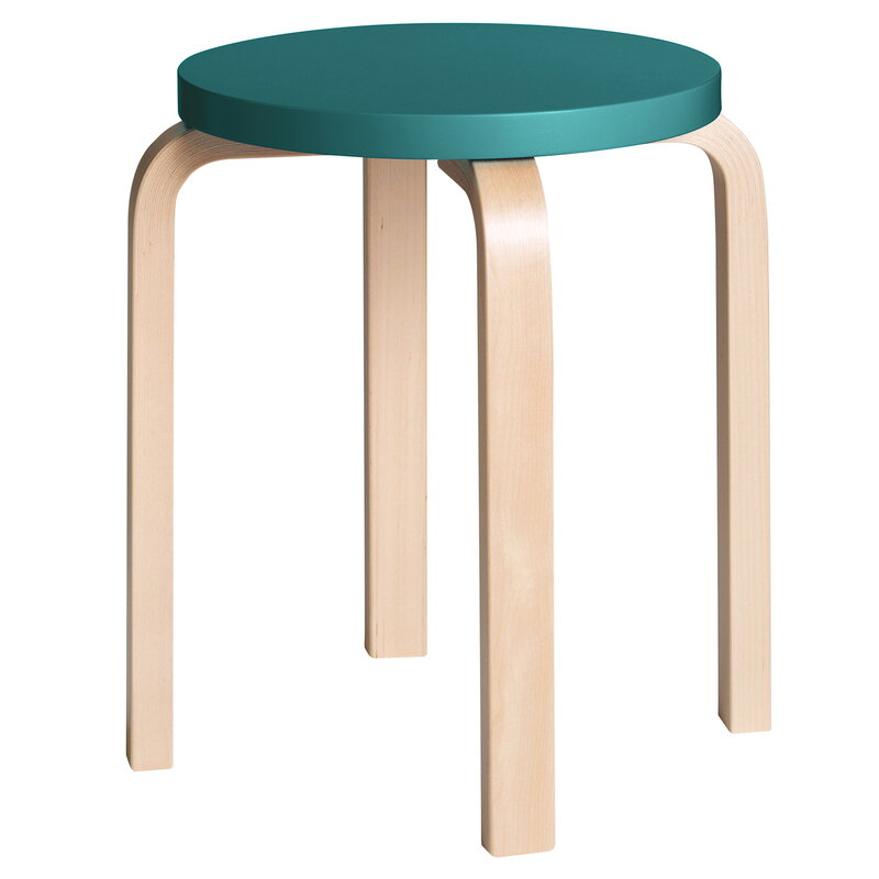 Artek|Chairs, Stools|Aalto stool E60, petrol - birch