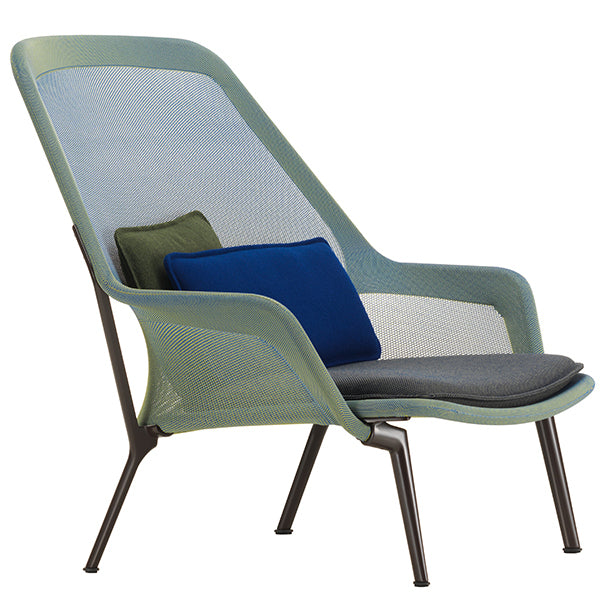 Vitra Slow Chair, blue/green - chocolate | One52 Furniture