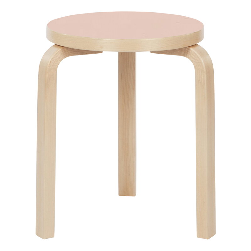 Artek|Chairs, Stools|Aalto stool 60, powder linoleum - birch