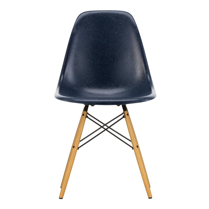 Vitra Eames DSW Fiberglass Chair, navy blue - maple | One52 Furniture