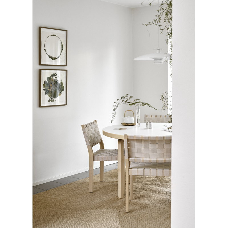 Artek|Chairs, Dining chairs|Aalto chair 611, birch - natural/white webbing