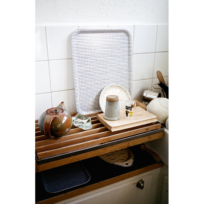 Artek|Trays|Rivi tray, 27 x 20 cm, blue - white