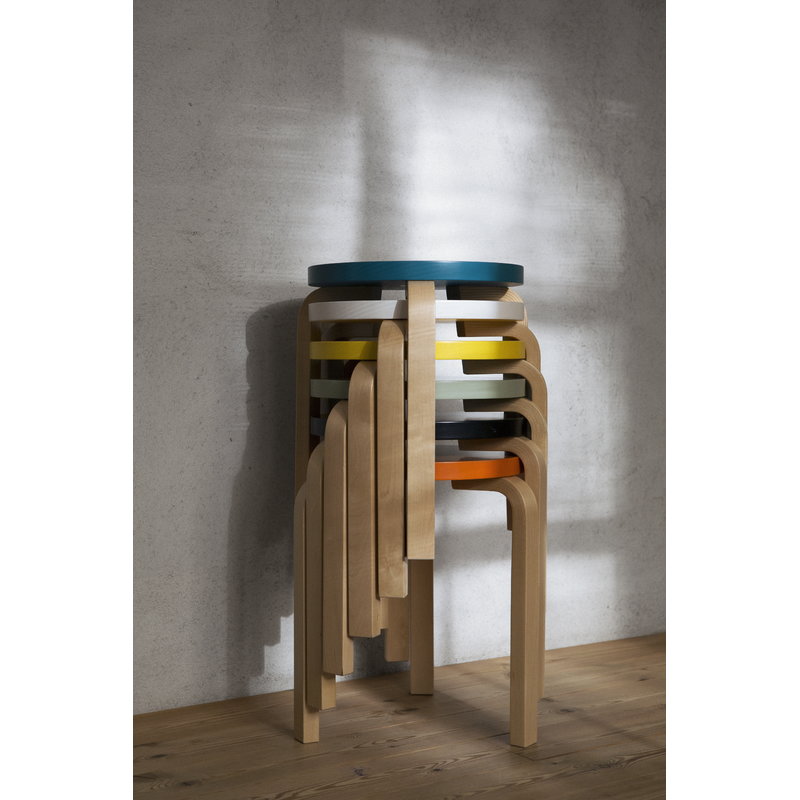 Artek|Chairs, Stools|Aalto stool 60, white - birch